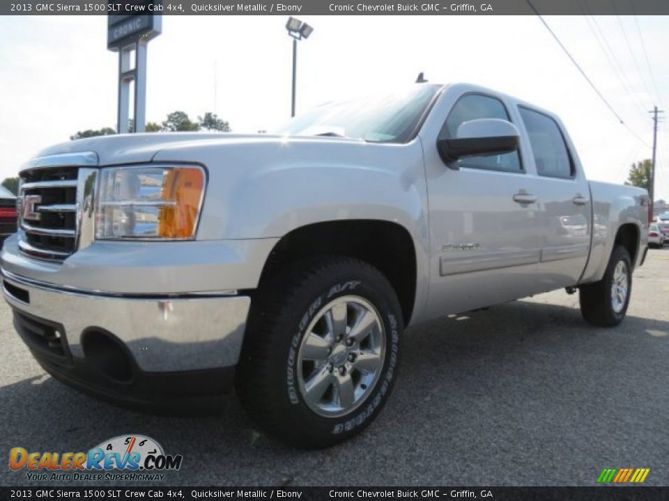2013 GMC Sierra 1500 SLT Crew Cab 4x4 Quicksilver Metallic / Ebony Photo #3