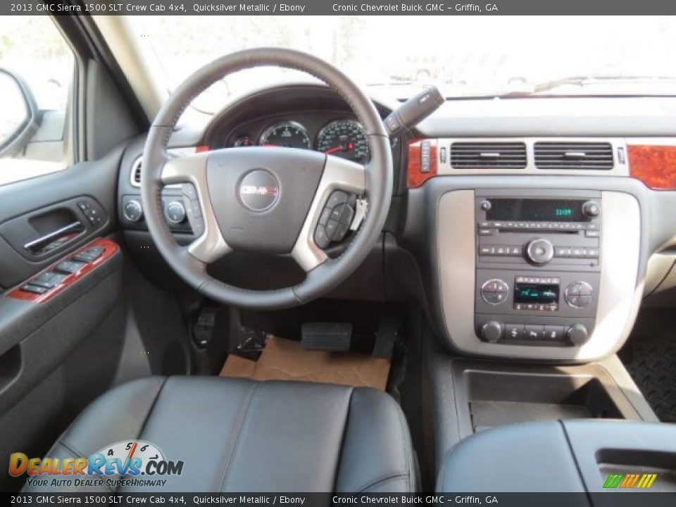 2013 GMC Sierra 1500 SLT Crew Cab 4x4 Quicksilver Metallic / Ebony Photo #14