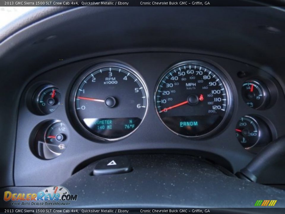 2013 GMC Sierra 1500 SLT Crew Cab 4x4 Quicksilver Metallic / Ebony Photo #16