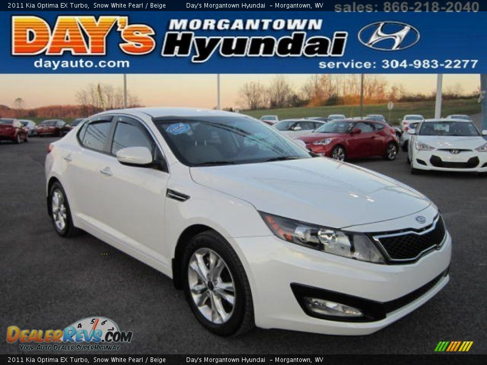 2011 Kia Optima EX Turbo Snow White Pearl / Beige Photo #1