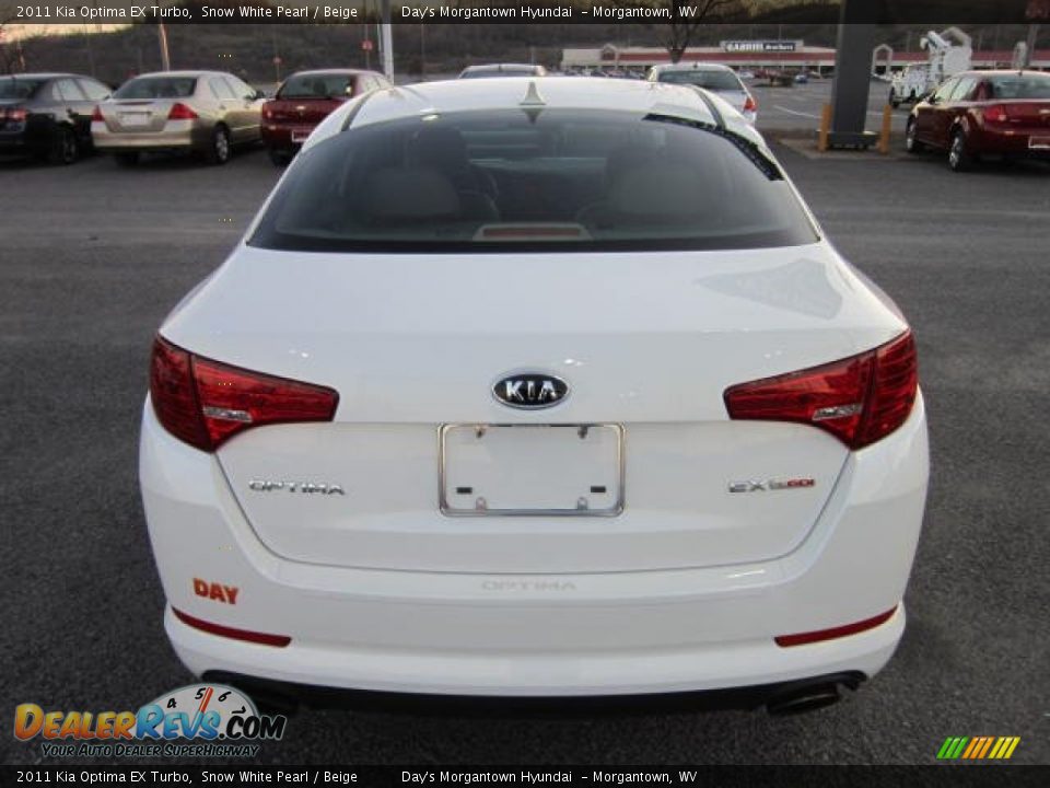 2011 Kia Optima EX Turbo Snow White Pearl / Beige Photo #6