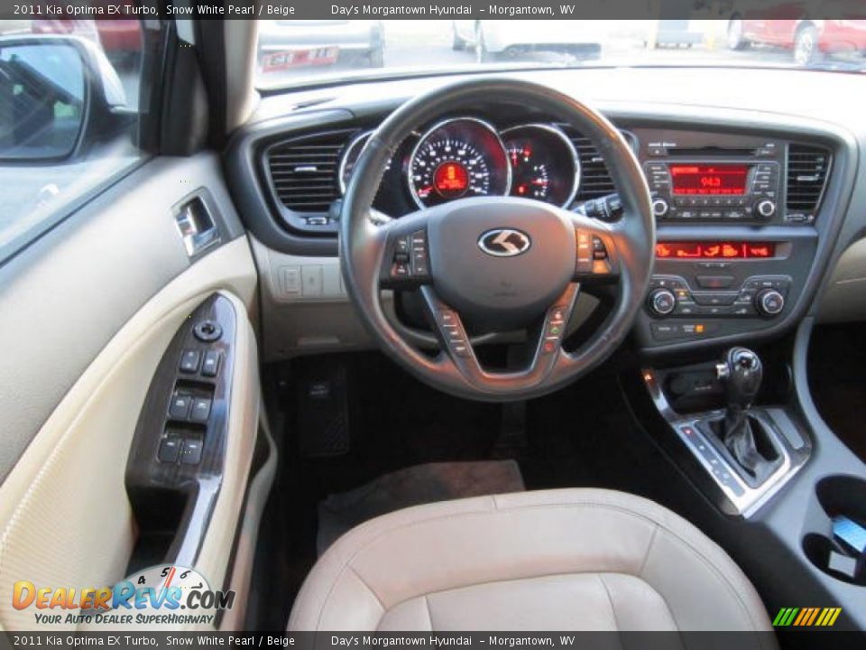 2011 Kia Optima EX Turbo Snow White Pearl / Beige Photo #14