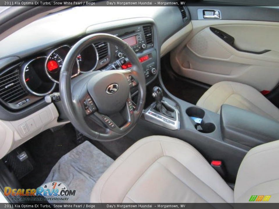 Beige Interior - 2011 Kia Optima EX Turbo Photo #16