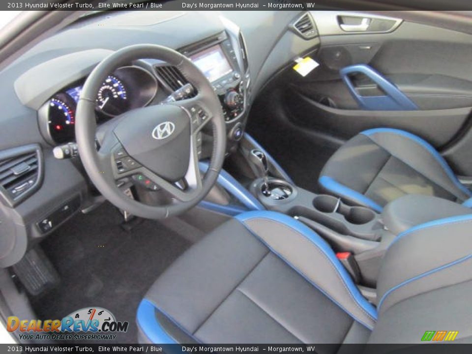 Blue Interior - 2013 Hyundai Veloster Turbo Photo #16