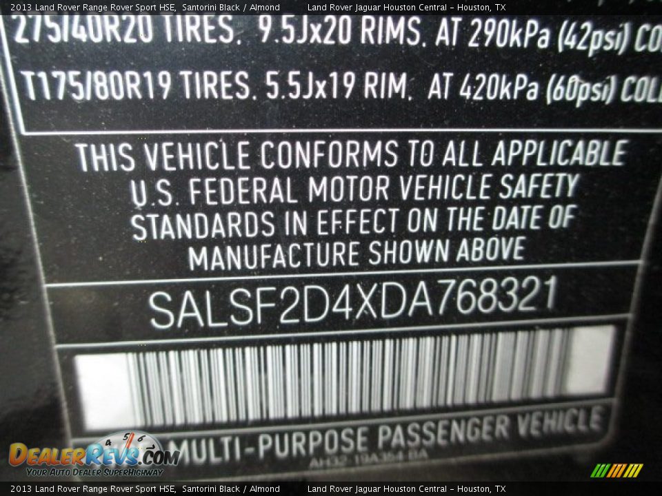 2013 Land Rover Range Rover Sport HSE Santorini Black / Almond Photo #18