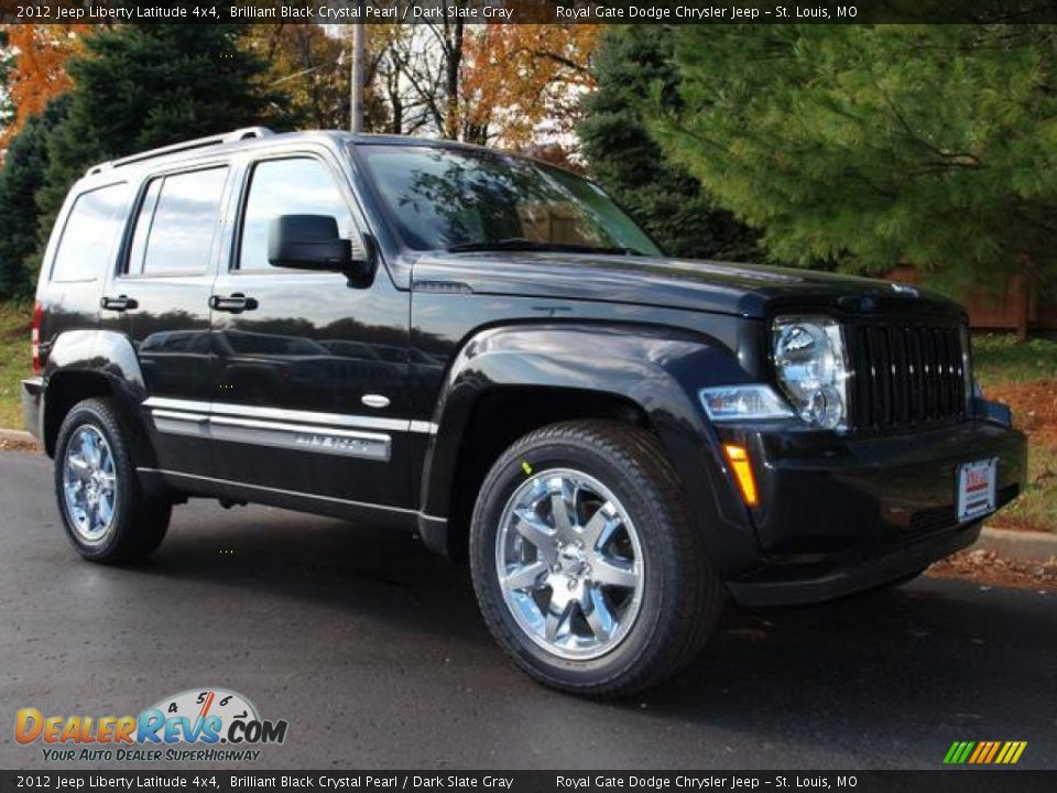 2012 Jeep Liberty Latitude 4x4 Brilliant Black Crystal Pearl / Dark Slate Gray Photo #2