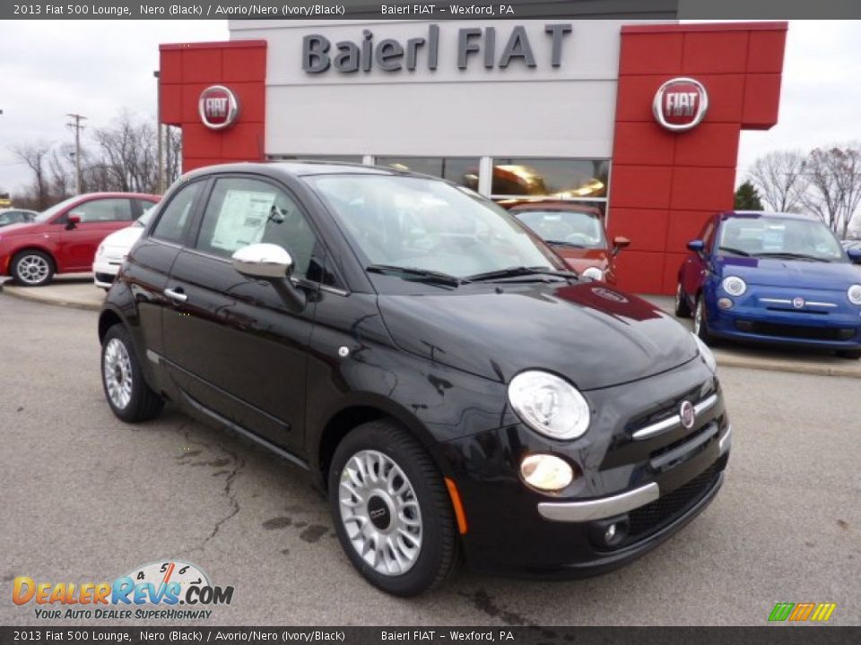 2013 Fiat 500 Lounge Nero (Black) / Avorio/Nero (Ivory/Black) Photo #1