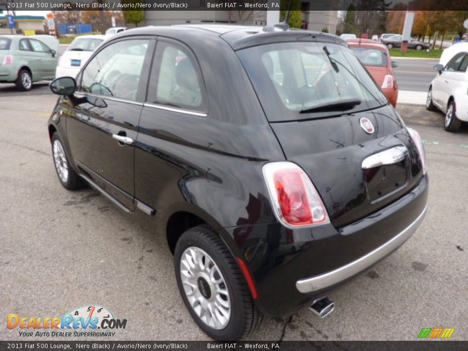 2013 Fiat 500 Lounge Nero (Black) / Avorio/Nero (Ivory/Black) Photo #3