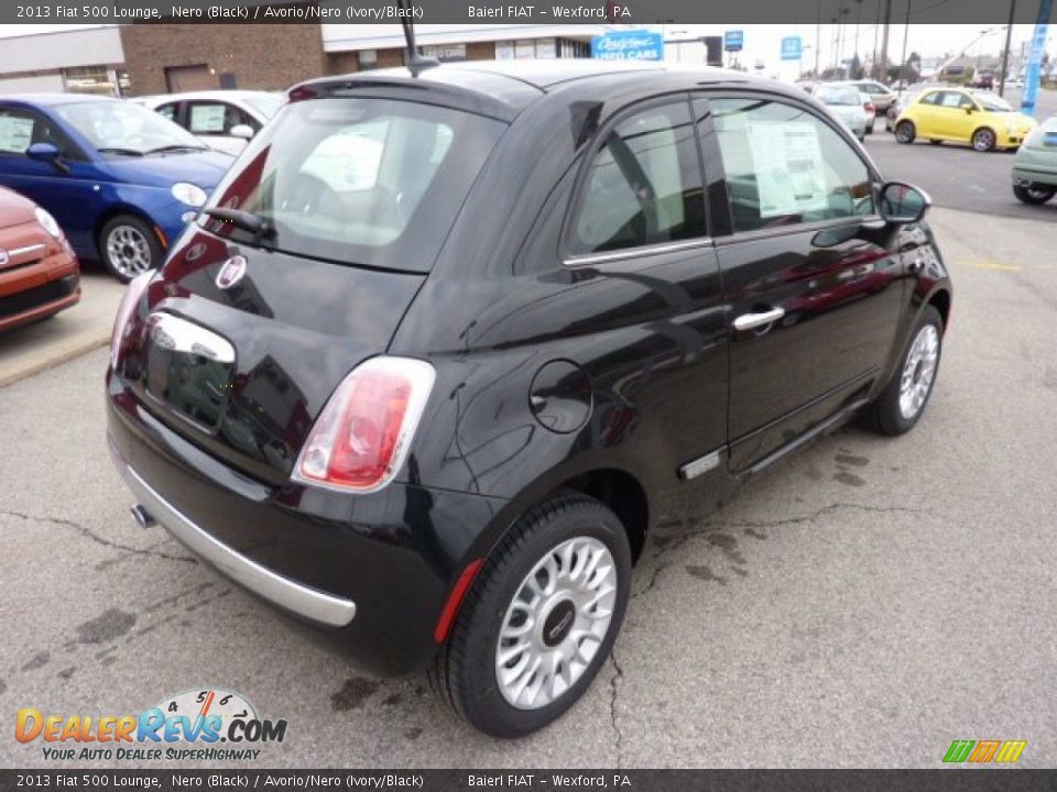 2013 Fiat 500 Lounge Nero (Black) / Avorio/Nero (Ivory/Black) Photo #4