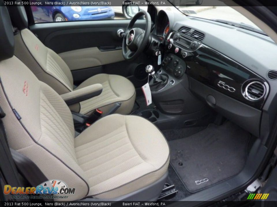 Avorio/Nero (Ivory/Black) Interior - 2013 Fiat 500 Lounge Photo #6