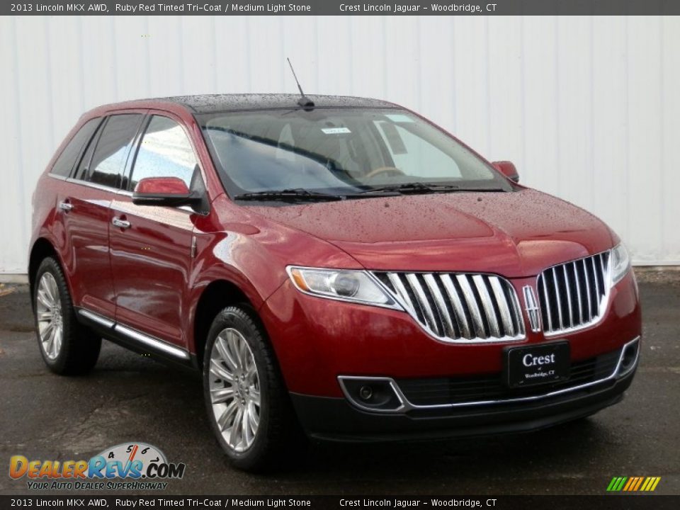 2013 Lincoln MKX AWD Ruby Red Tinted Tri-Coat / Medium Light Stone Photo #3