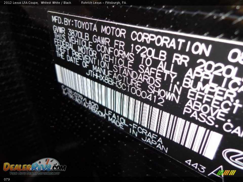 079 - 2012 Lexus LFA