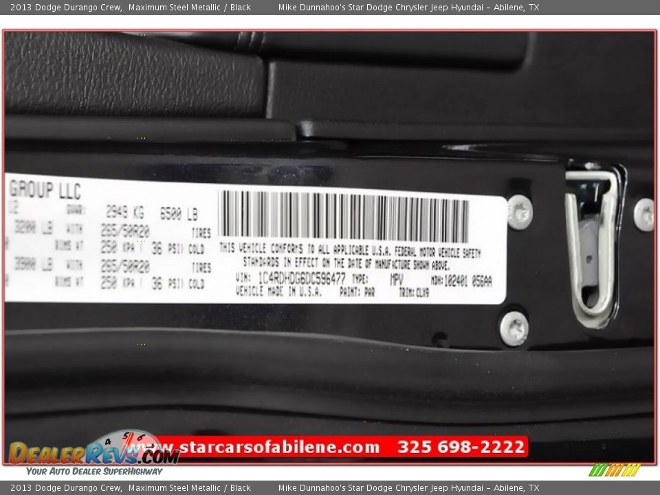 2013 Dodge Durango Crew Maximum Steel Metallic / Black Photo #11