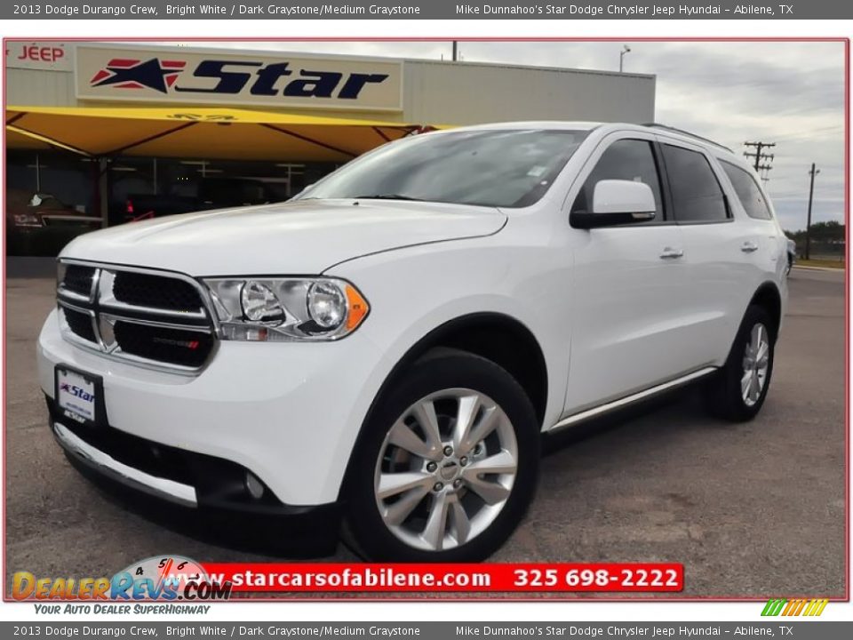 2013 Dodge Durango Crew Bright White / Dark Graystone/Medium Graystone Photo #1