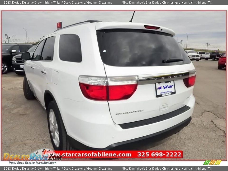2013 Dodge Durango Crew Bright White / Dark Graystone/Medium Graystone Photo #3