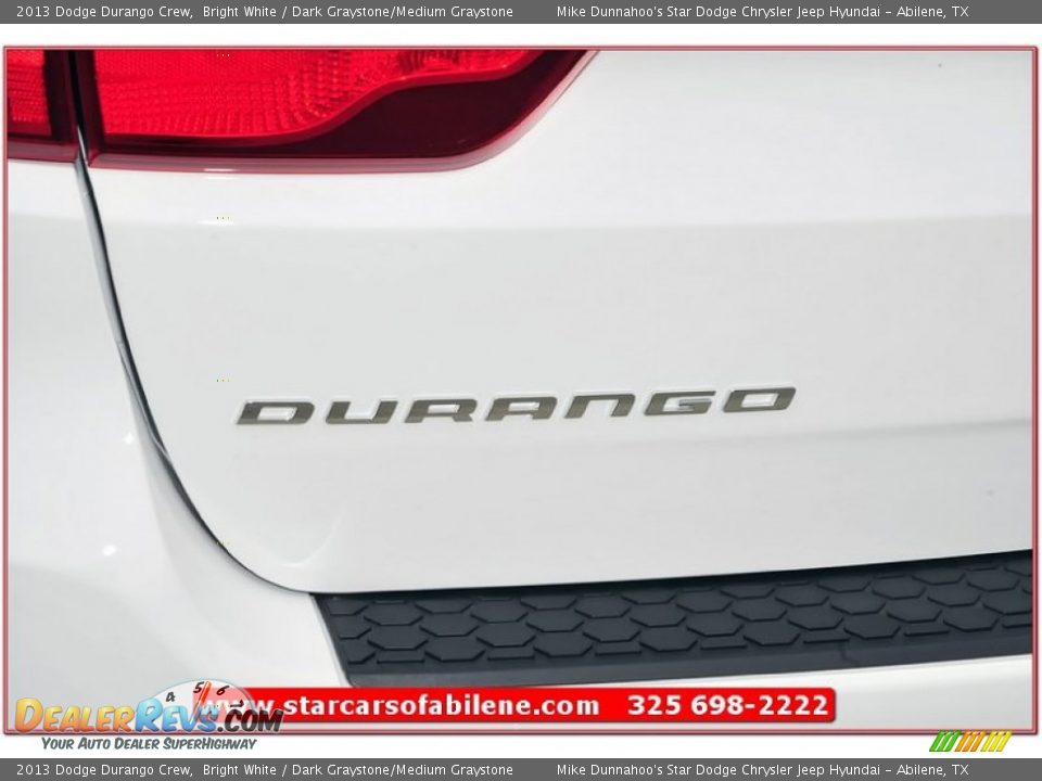2013 Dodge Durango Crew Bright White / Dark Graystone/Medium Graystone Photo #4
