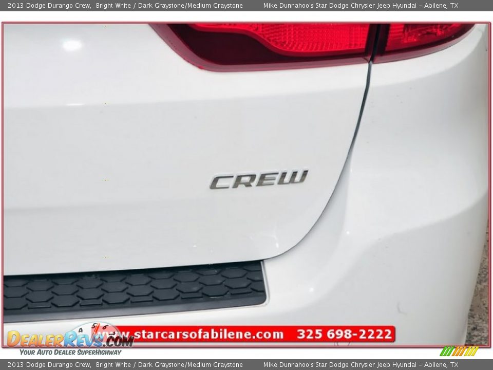 2013 Dodge Durango Crew Bright White / Dark Graystone/Medium Graystone Photo #5