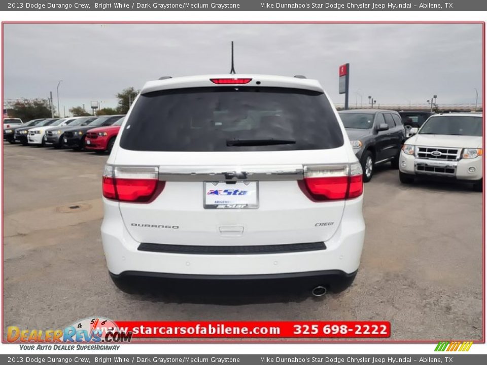 2013 Dodge Durango Crew Bright White / Dark Graystone/Medium Graystone Photo #6
