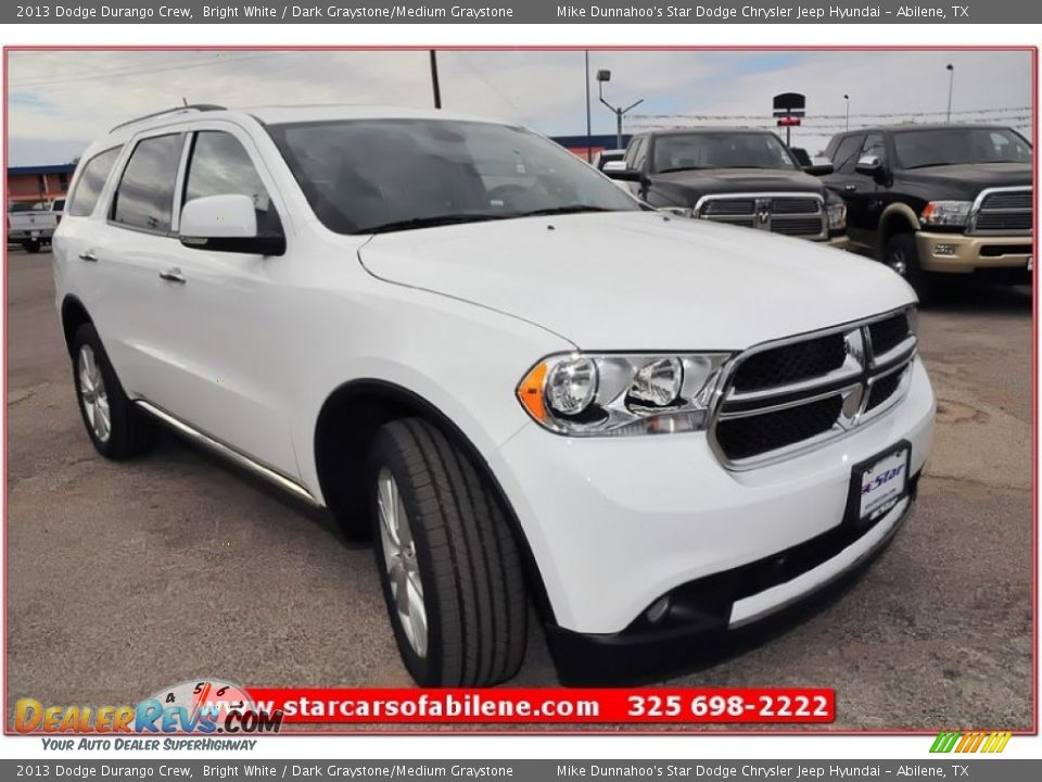 2013 Dodge Durango Crew Bright White / Dark Graystone/Medium Graystone Photo #9