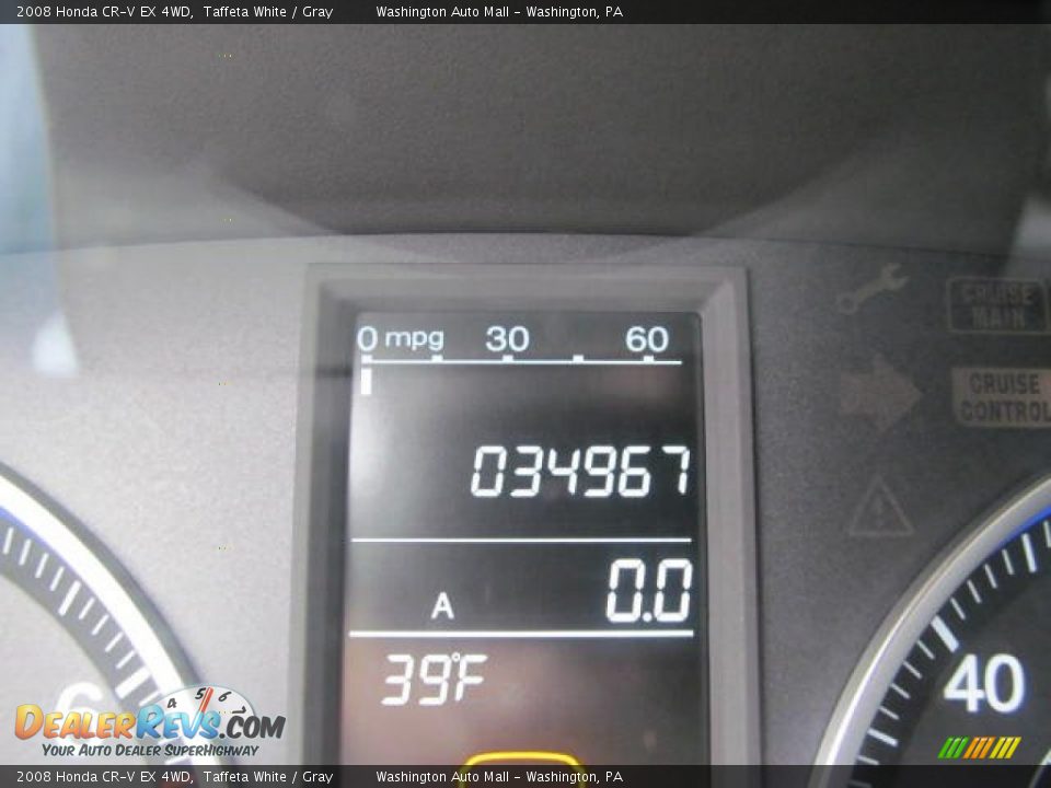 2008 Honda CR-V EX 4WD Taffeta White / Gray Photo #20