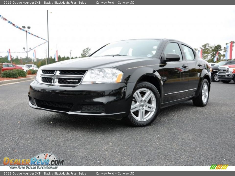 2012 Dodge Avenger SXT Black / Black/Light Frost Beige Photo #1
