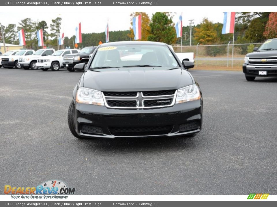 2012 Dodge Avenger SXT Black / Black/Light Frost Beige Photo #2