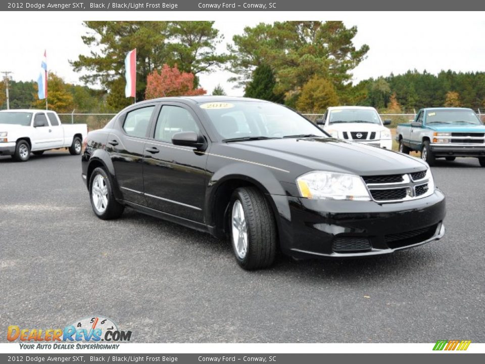 2012 Dodge Avenger SXT Black / Black/Light Frost Beige Photo #3