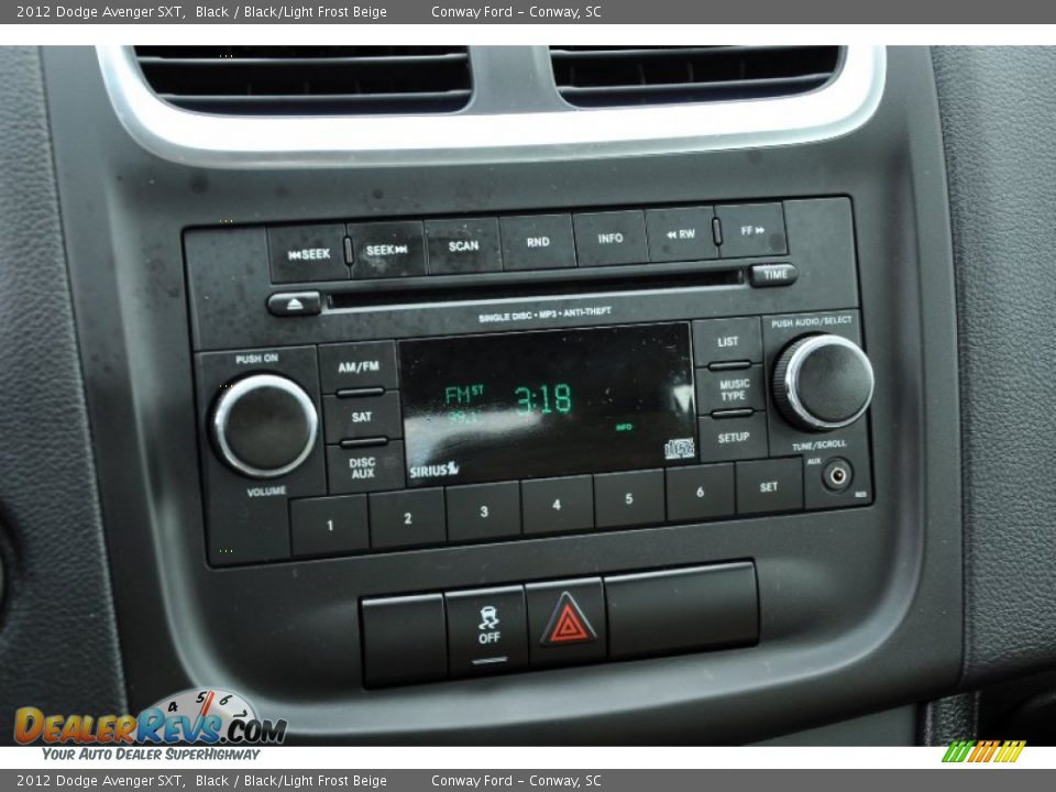 2012 Dodge Avenger SXT Black / Black/Light Frost Beige Photo #21