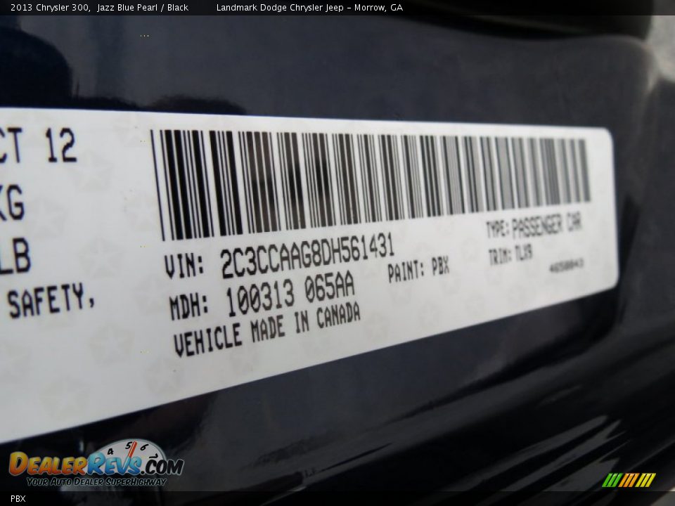 Chrysler Color Code PBX Jazz Blue Pearl