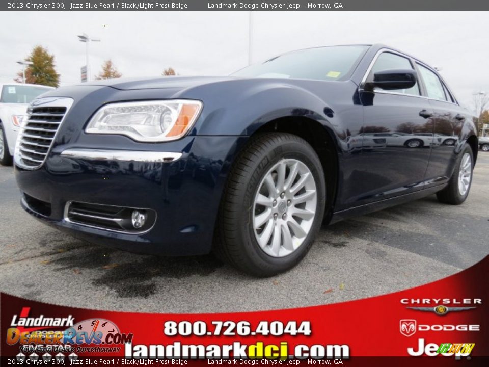 2013 Chrysler 300 Jazz Blue Pearl / Black/Light Frost Beige Photo #1