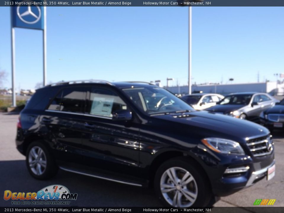 2013 Mercedes-Benz ML 350 4Matic Lunar Blue Metallic / Almond Beige Photo #3