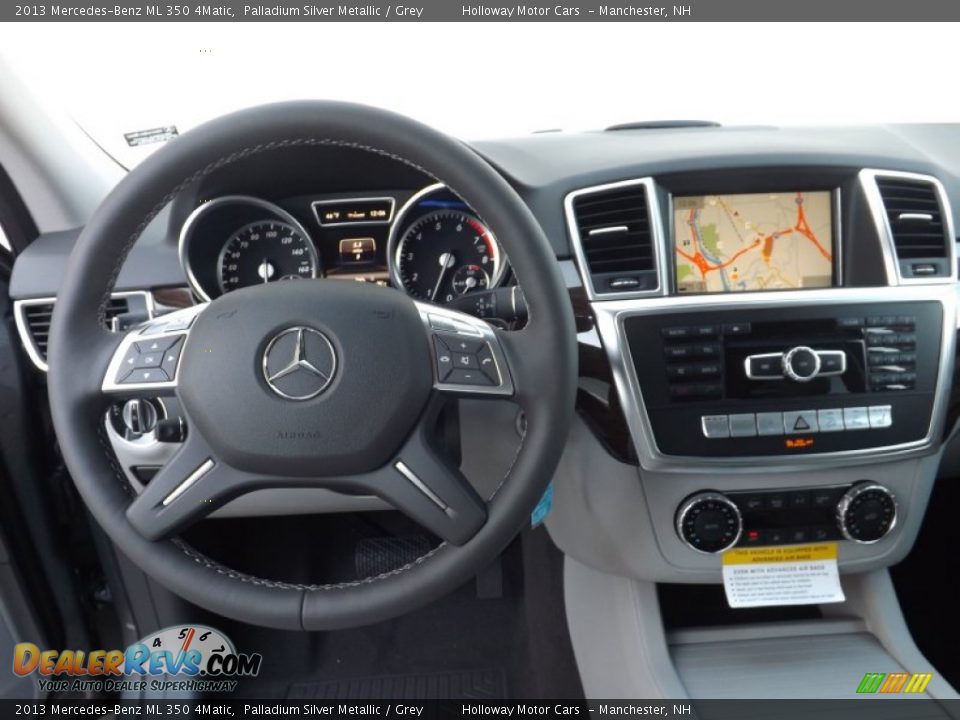2013 Mercedes-Benz ML 350 4Matic Palladium Silver Metallic / Grey Photo #7