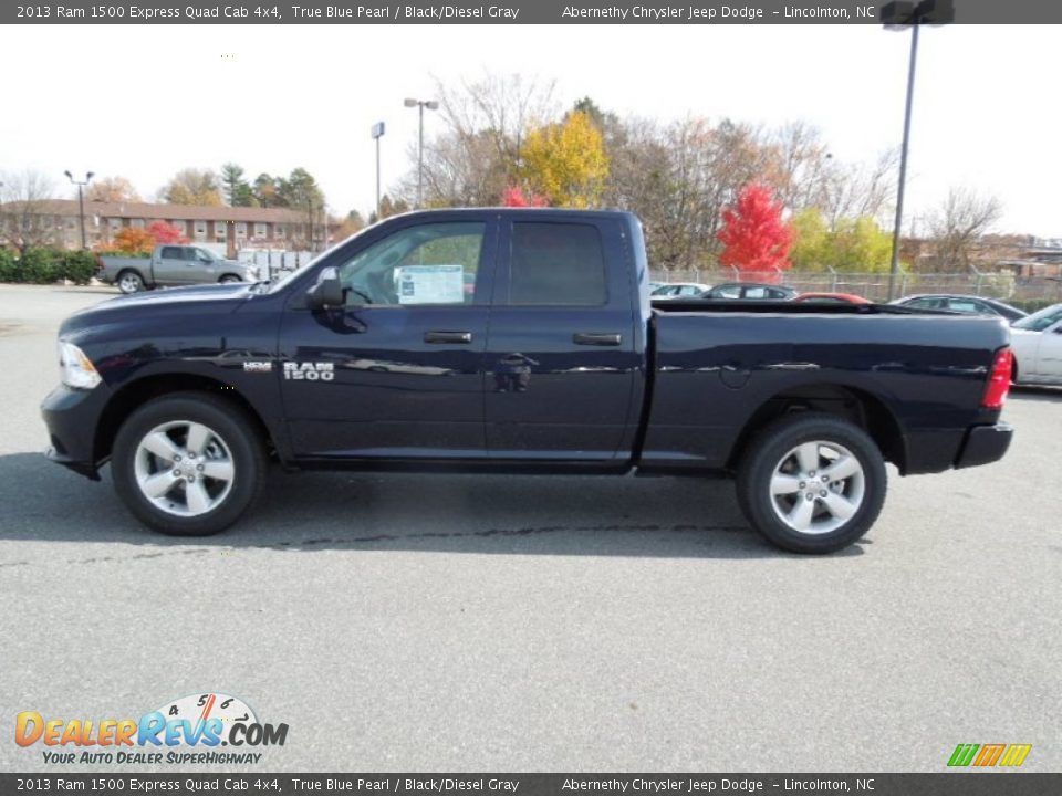 2013 Ram 1500 Express Quad Cab 4x4 True Blue Pearl / Black/Diesel Gray Photo #3