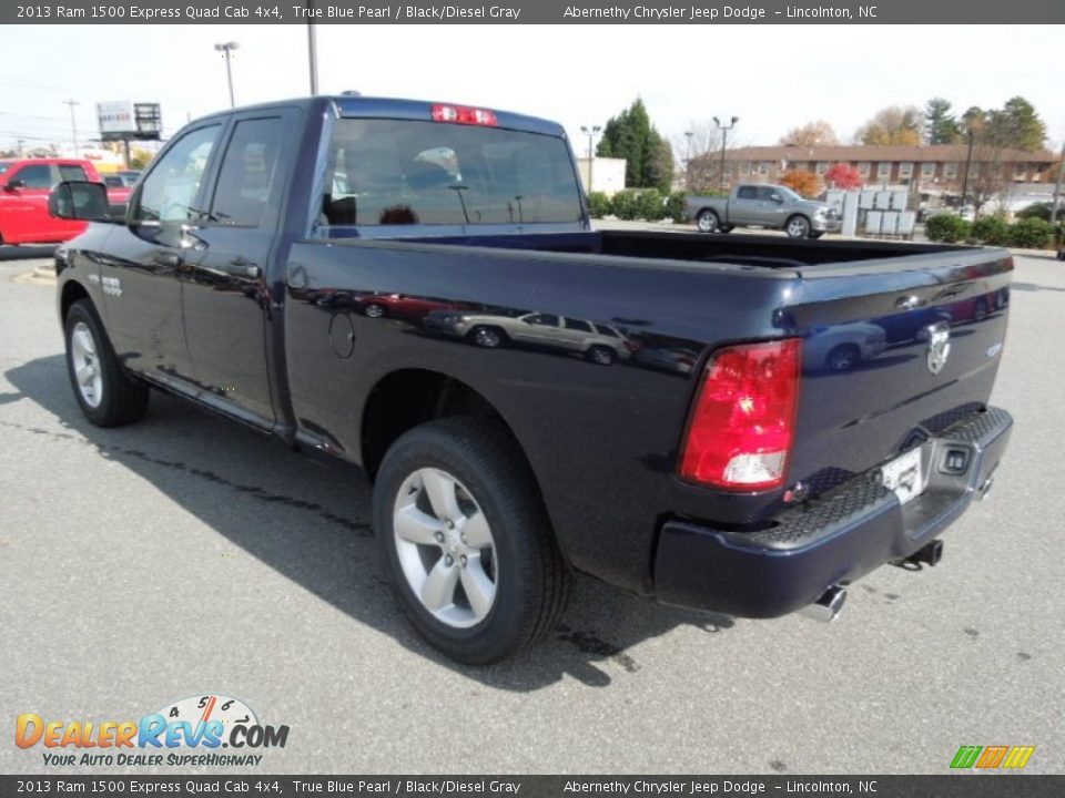 2013 Ram 1500 Express Quad Cab 4x4 True Blue Pearl / Black/Diesel Gray Photo #4