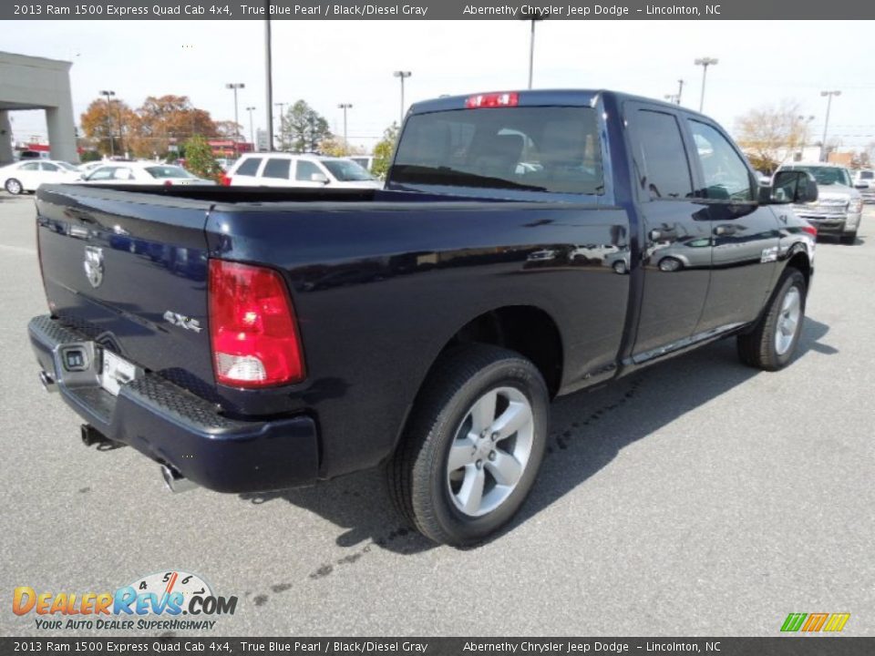 2013 Ram 1500 Express Quad Cab 4x4 True Blue Pearl / Black/Diesel Gray Photo #5