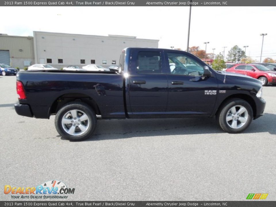 2013 Ram 1500 Express Quad Cab 4x4 True Blue Pearl / Black/Diesel Gray Photo #6