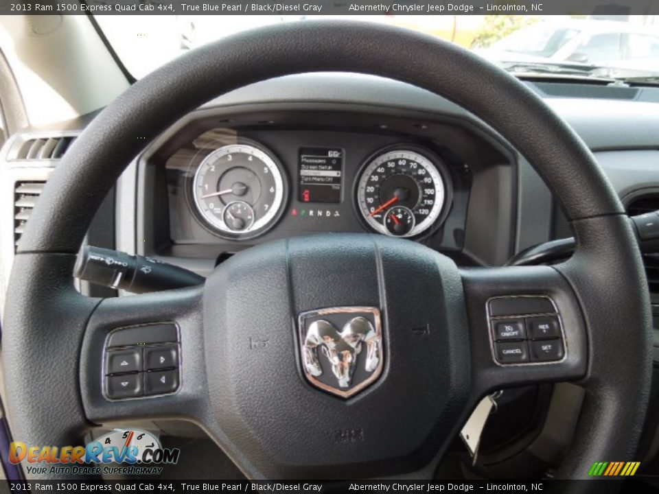 2013 Ram 1500 Express Quad Cab 4x4 True Blue Pearl / Black/Diesel Gray Photo #16