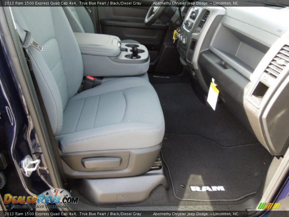 2013 Ram 1500 Express Quad Cab 4x4 True Blue Pearl / Black/Diesel Gray Photo #23