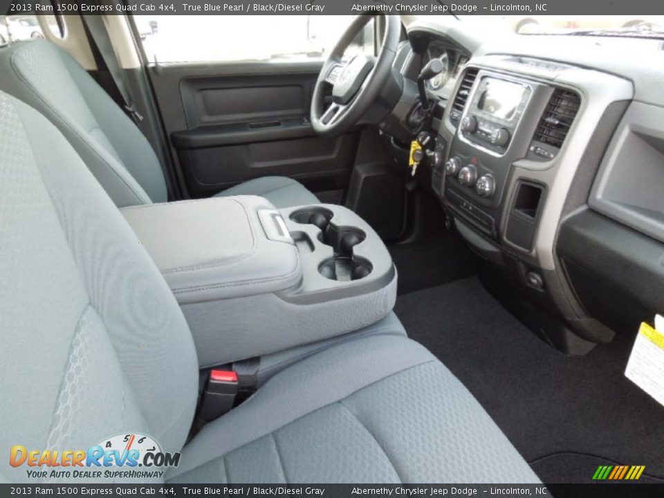 2013 Ram 1500 Express Quad Cab 4x4 True Blue Pearl / Black/Diesel Gray Photo #24