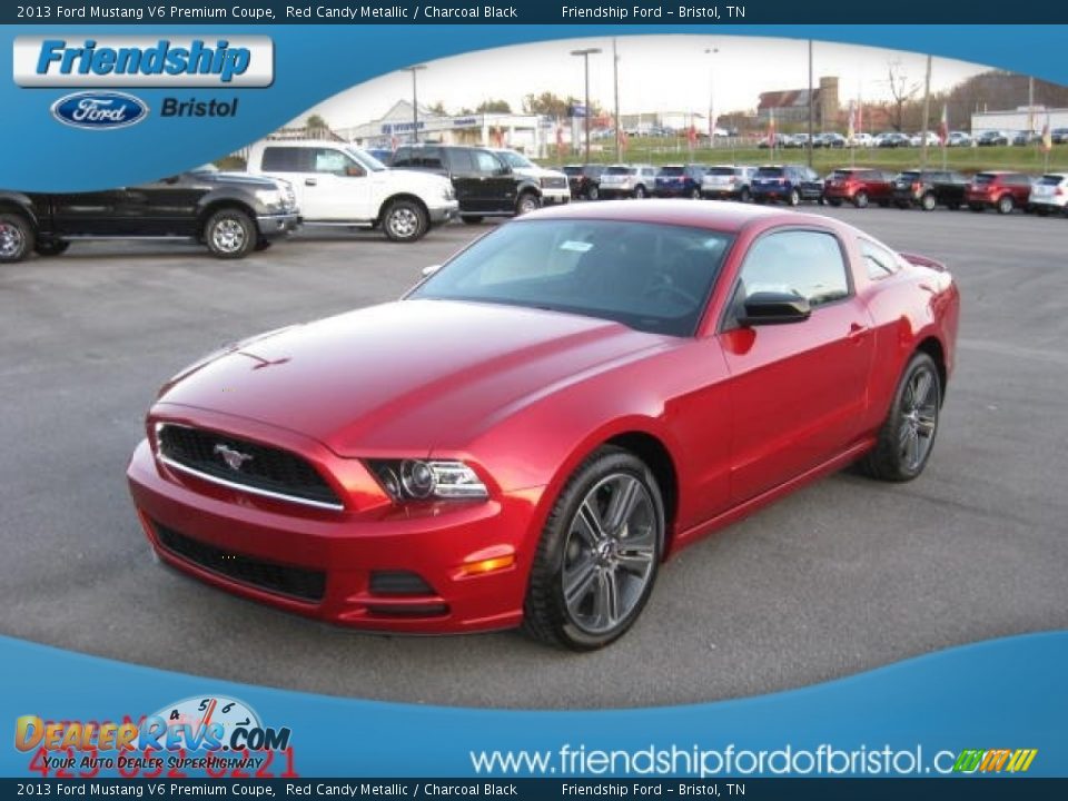 2013 Ford Mustang V6 Premium Coupe Red Candy Metallic / Charcoal Black Photo #2