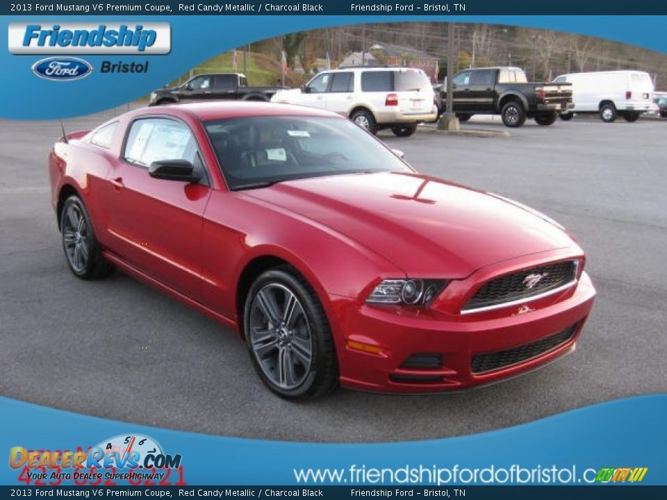 2013 Ford Mustang V6 Premium Coupe Red Candy Metallic / Charcoal Black Photo #4