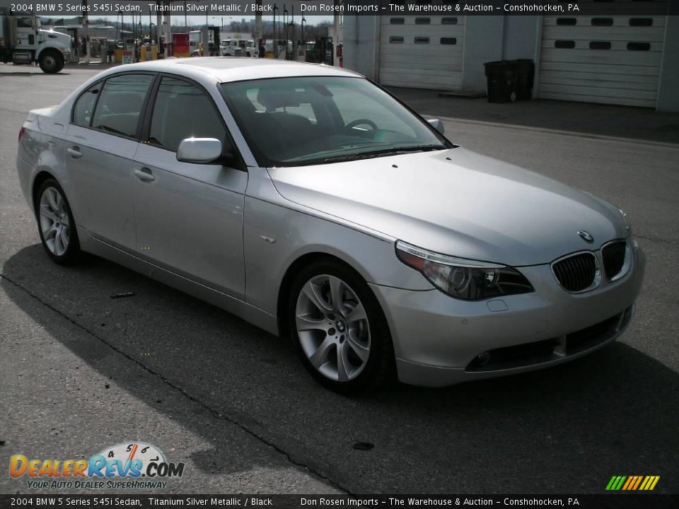 2004 BMW 5 Series 545i Sedan Titanium Silver Metallic / Black Photo #1