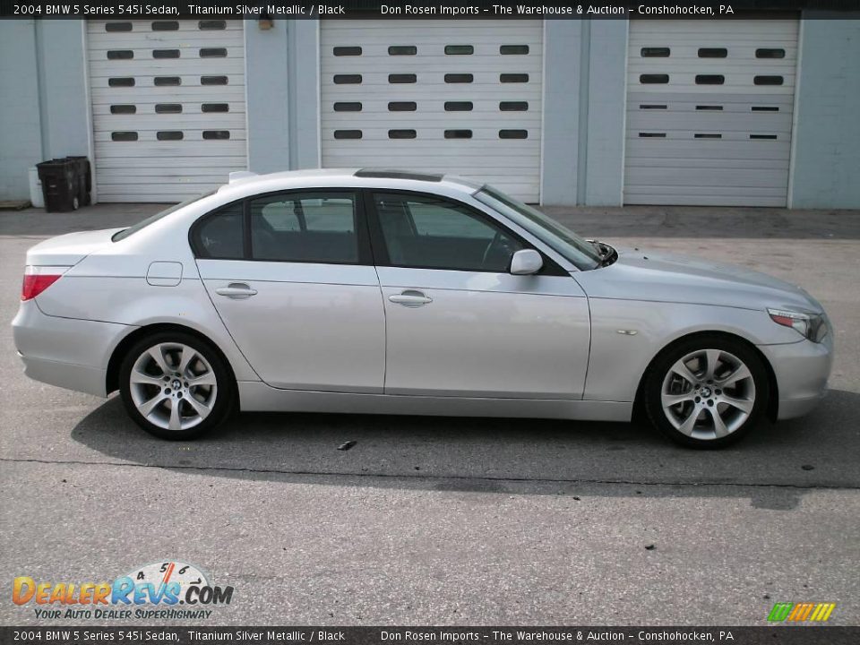 2004 BMW 5 Series 545i Sedan Titanium Silver Metallic / Black Photo #2