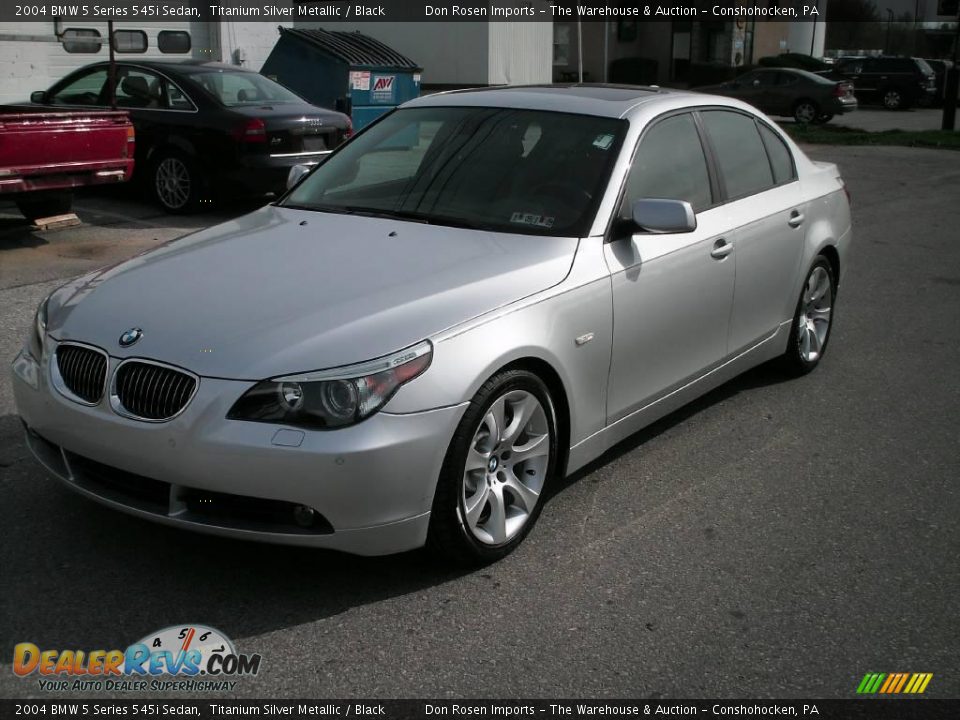 2004 BMW 5 Series 545i Sedan Titanium Silver Metallic / Black Photo #3