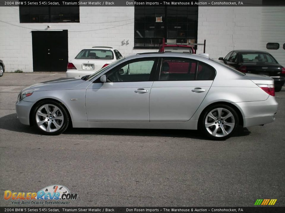 2004 BMW 5 Series 545i Sedan Titanium Silver Metallic / Black Photo #4