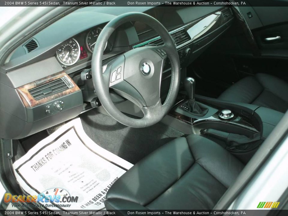 2004 BMW 5 Series 545i Sedan Titanium Silver Metallic / Black Photo #21