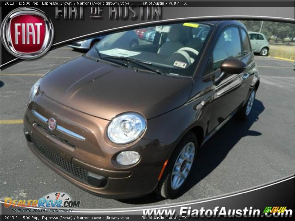 2013 Fiat 500 Pop Espresso (Brown) / Marrone/Avorio (Brown/Ivory) Photo #1