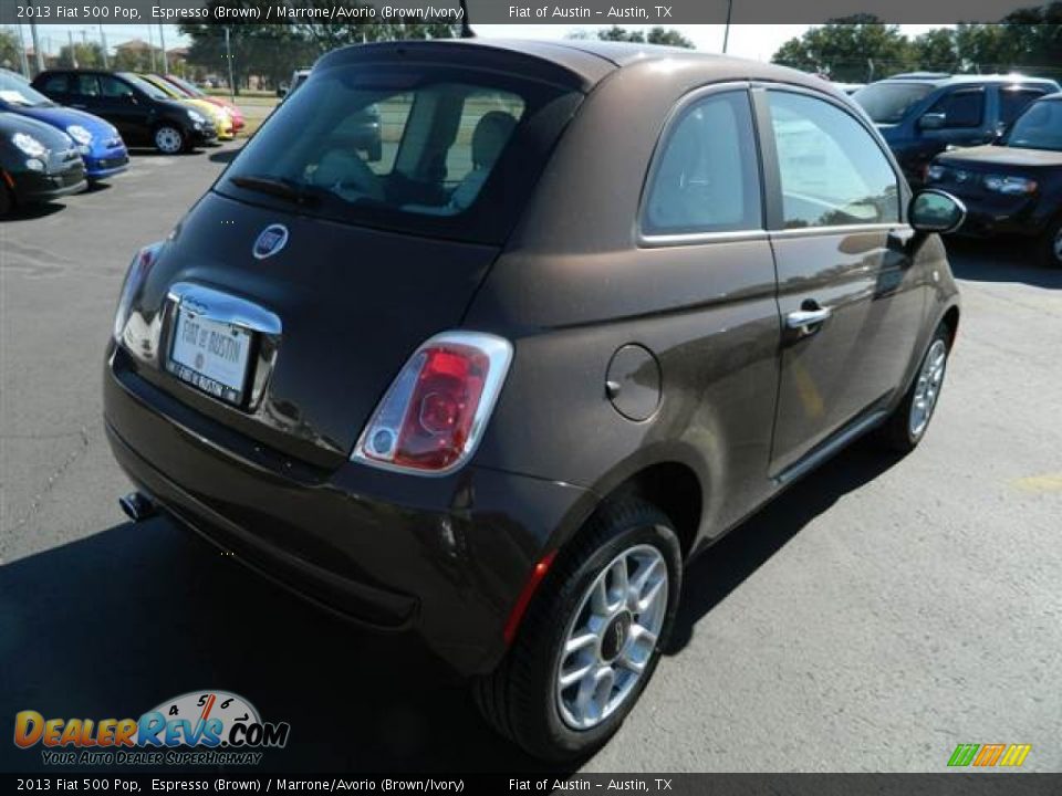 2013 Fiat 500 Pop Espresso (Brown) / Marrone/Avorio (Brown/Ivory) Photo #4