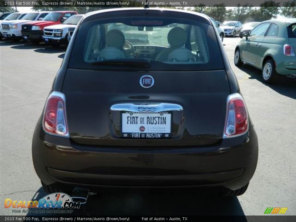2013 Fiat 500 Pop Espresso (Brown) / Marrone/Avorio (Brown/Ivory) Photo #5