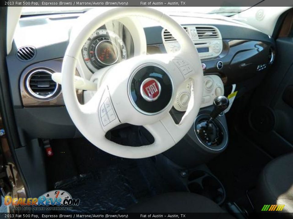 2013 Fiat 500 Pop Espresso (Brown) / Marrone/Avorio (Brown/Ivory) Photo #7